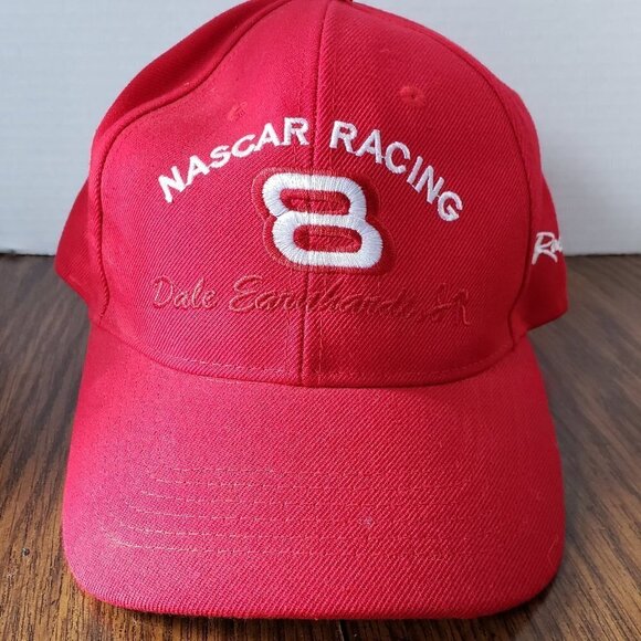 Dale Earnhardt Jr #8 Nascar Racing Strapback Red Hat Cap - Picture 1 of 8